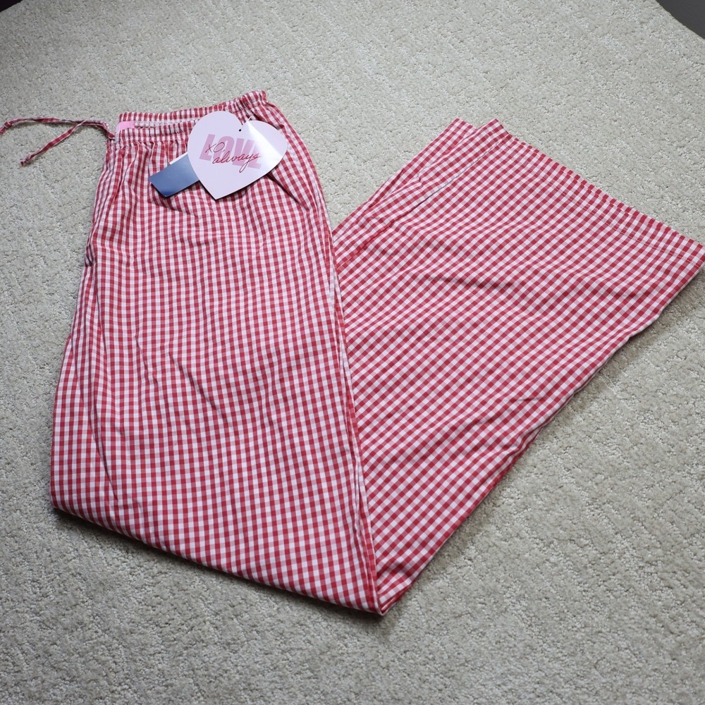 Vinyl Threads Womens Red Gingham Pajama Pants T1090 Medium NWT